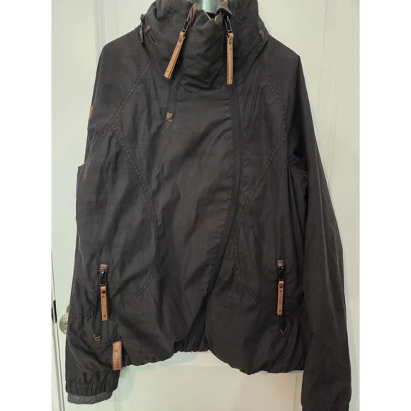 Naketano Brave New World Women's Windbreaker Size Large Black Cotton Blend - Picture 1 of 7
